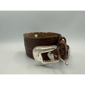 Vintage Brighton Leather Belt Hearts Leather 36‎